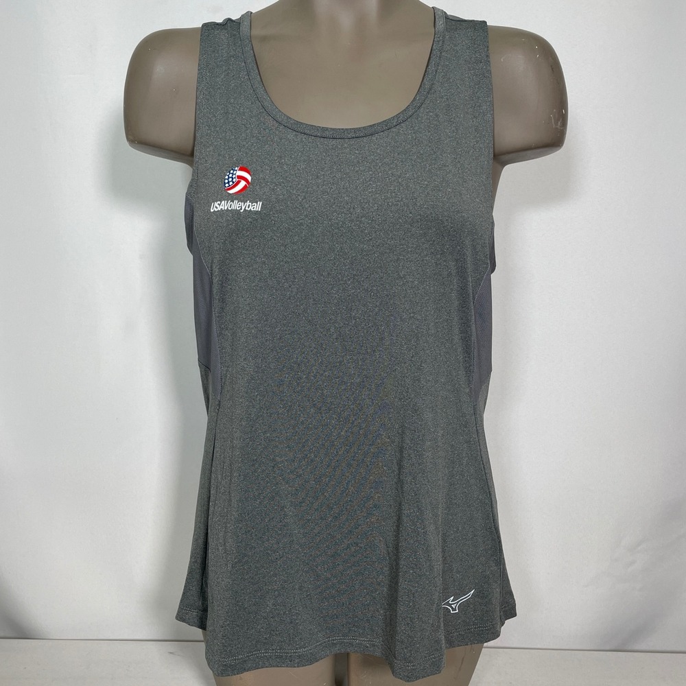 USA Volleyball Mizuno Performance Grey Racerback Tank Jersey Women's LARGE NWT